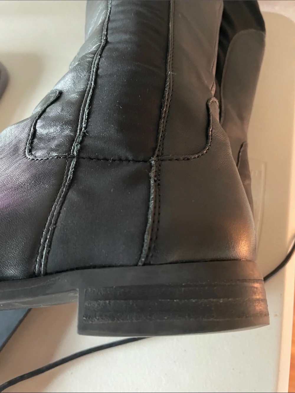 Franco Sarto Black Glove-Leather Over-The-Knee Boots